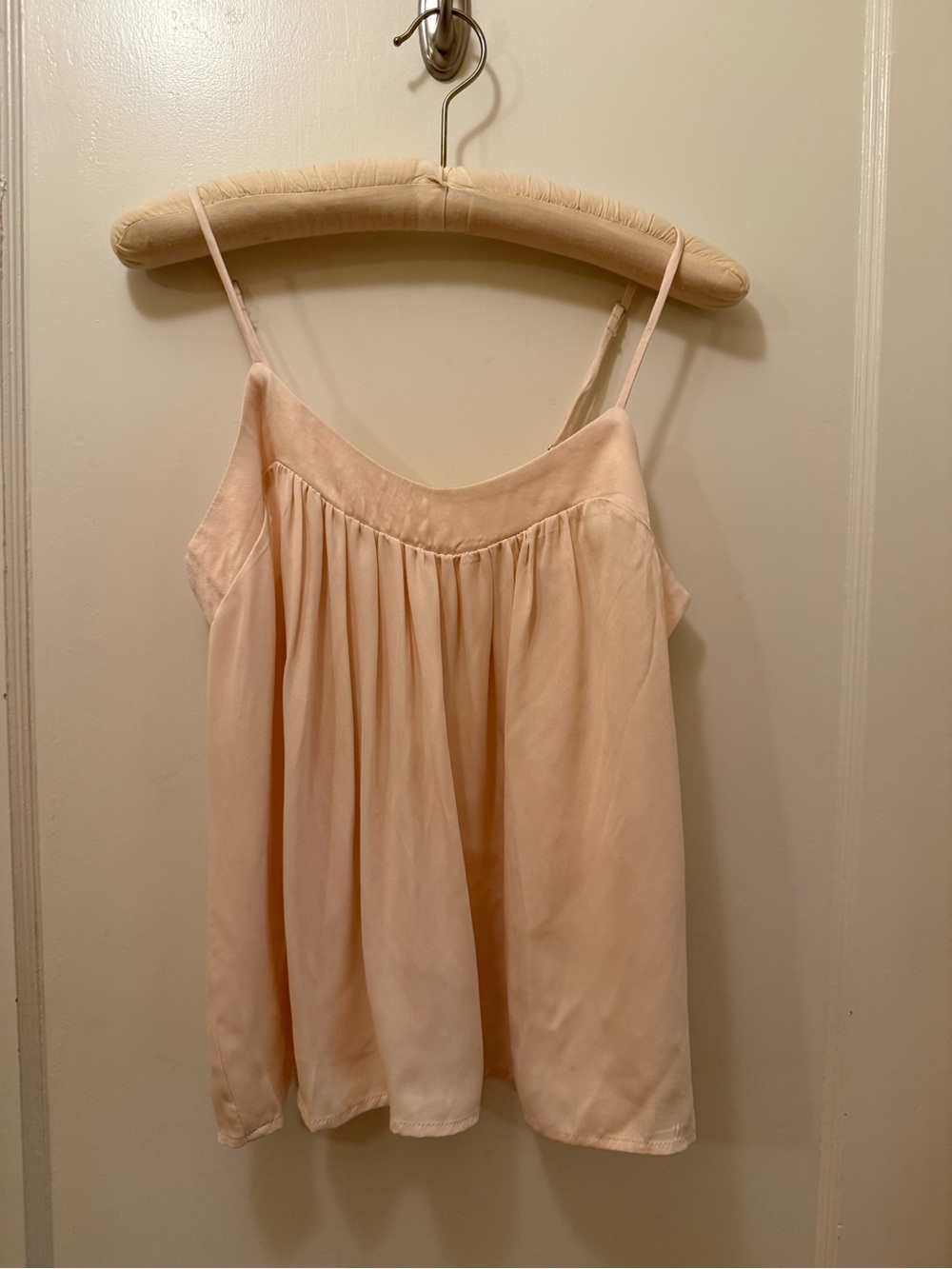 LBLC Delicate Sleeveless Spaghetti Strap Top - Cream Satin